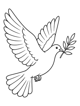 Free printable Dove Of Peace With Olive Branch coloring page