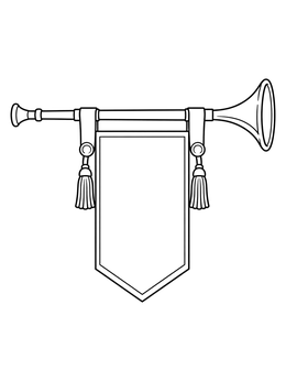 Free printable Herald Trumpet With Blank Banner coloring page