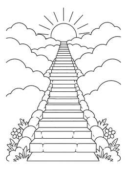 Free printable Stairway To The Glowing Sun coloring page