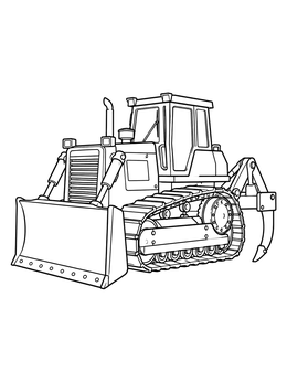 Free printable Heavy Bulldozer With Rear Ripper coloring page