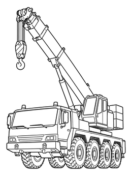 Free printable Heavy Duty Mobile Crane Truck coloring page