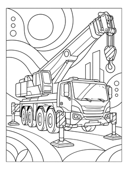 Free printable Heavy Mobile Crane Truck coloring page