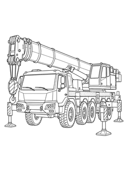 Free printable Heavy Mobile Crane Truck coloring page