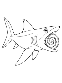 Free printable Helicoprion With Spiral Tooth Whorl coloring page