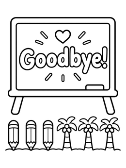 Free printable End Of School Chalkboard Farewell coloring page