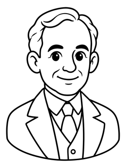 Free printable Henry Ford Portrait Bust coloring page