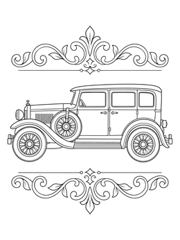 Free printable Vintage Model A Sedan Profile coloring page
