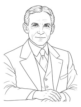 Free printable Henry Ford Vintage Portrait coloring page