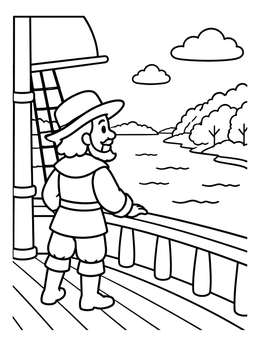 Free printable Henry Hudson Sailing On His Ship coloring page