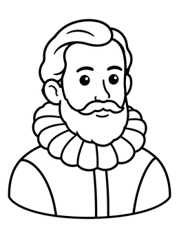 Free printable Henry Hudson Portrait With Ruffled Collar coloring page