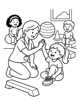 Free printable High Five In Occupational Therapy coloring page