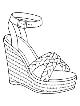 Free printable Braided Espadrille Wedge Sandal coloring page
