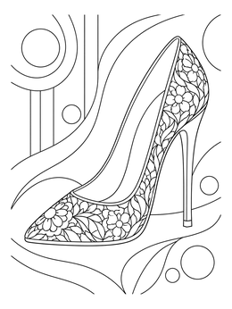 Free printable Lace Pattern Stiletto Heel coloring page