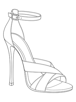 Free printable Strappy Stiletto Heel Sandal coloring page