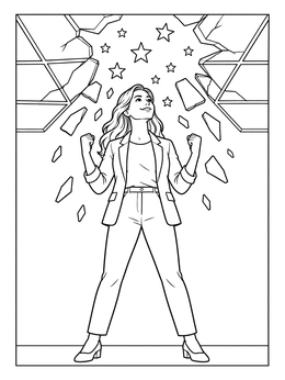 Free printable Breaking The Glass Ceiling coloring page
