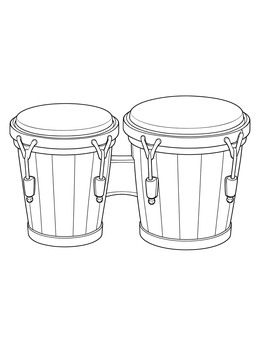 Classic percussion instrument in this hippie coloring page.