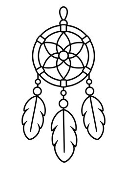 Free printable Simple Feather Dreamcatcher coloring page