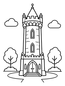 Free printable Historic Stone Water Tower coloring page