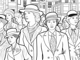 Free printable Historical Suffrage Movement Art coloring page
