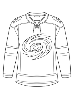 A hockey jersey with a swirling vortex logo on this hurricane coloring page.