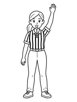 Free printable Friendly Ice Hockey Referee Signaling coloring page