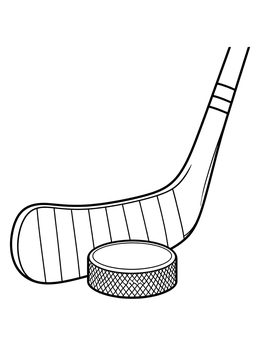 Hockey Stick and Textured Puck coloring page
