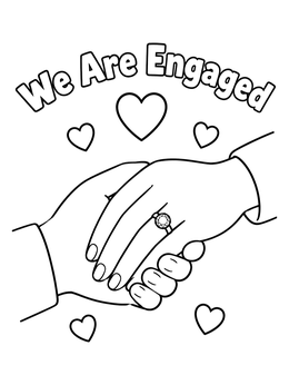 Free printable Holding Hands With Engagement Ring coloring page