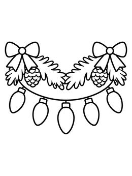 Free printable Holiday Garland With Glowing Light Bulbs coloring page