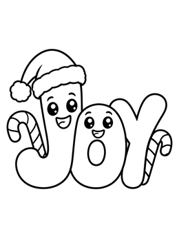 Free printable Holiday Joy Bubble Graffiti Letters coloring page