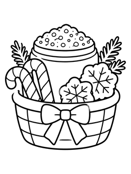 Free printable Holiday Spa Gift Basket coloring page