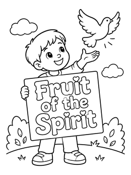Free printable Boy Releasing A Dove With Sign coloring page