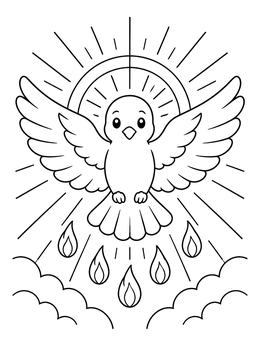 Free printable Holy Spirit Dove With Radiant Halo coloring page