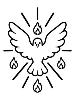Free printable Holy Spirit Dove With Flames coloring page