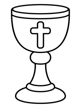 Free printable Simple Communion Chalice With Cross coloring page