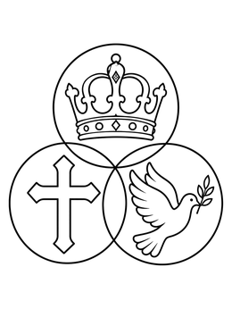 Free printable Holy Trinity Symbols In Overlapping Circles coloring page