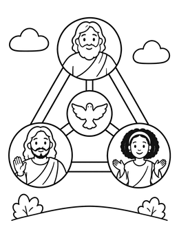 Free printable Holy Trinity Diagram For Children coloring page