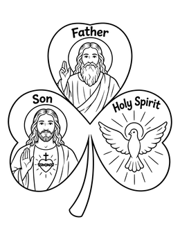 Free printable Holy Trinity Shamrock Symbol coloring page