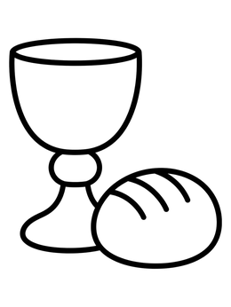 Free printable Communion Chalice And Bread coloring page