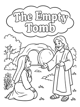 Free printable The Empty Tomb And Risen Jesus coloring page