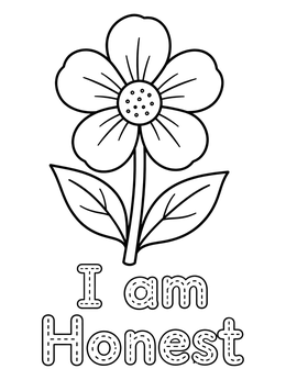 Free printable I Am Honest Flower coloring page