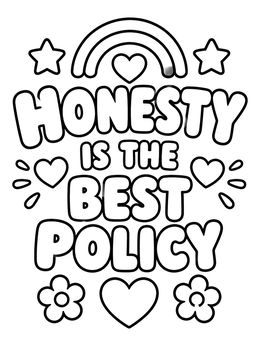 Free printable Honesty Is The Best Policy Quote coloring page