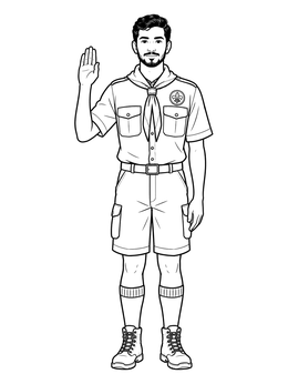 Free printable Scout Leader Making An Oath coloring page