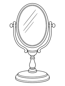 Free printable Vintage Standing Reflection Mirror coloring page