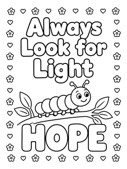 Free printable Hopeful Caterpillar On A Branch coloring page