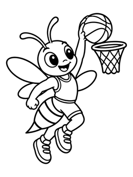 Free printable Hornet Basketball Slam Dunk coloring page