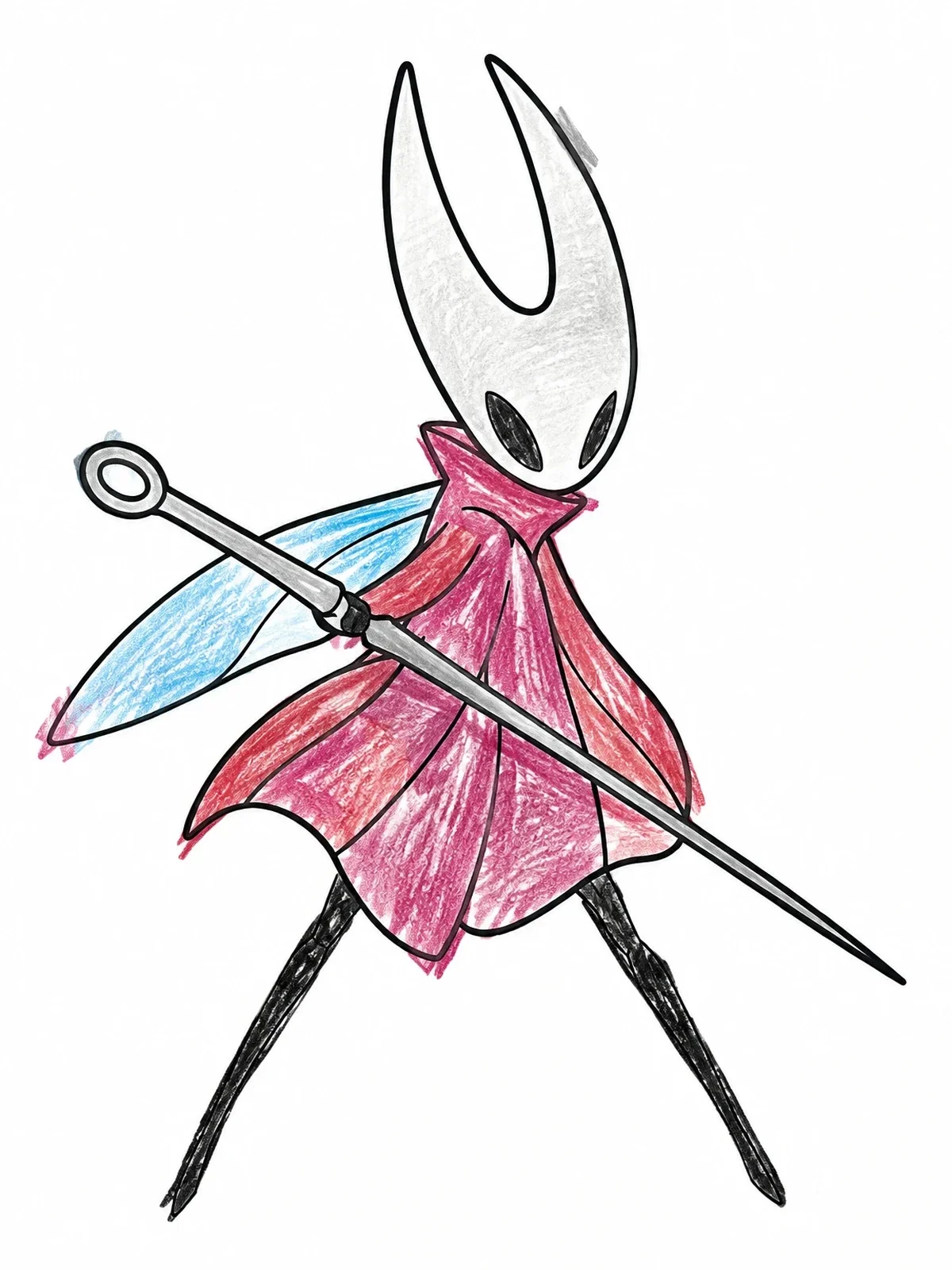 Colored example of the Hornet With Needle Pose coloring page