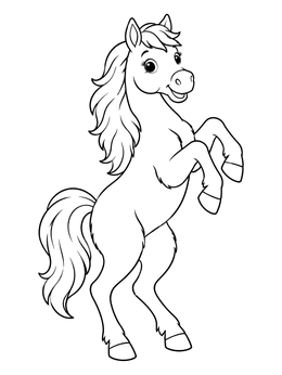 Free printable Playful Pony Rearing Up coloring page