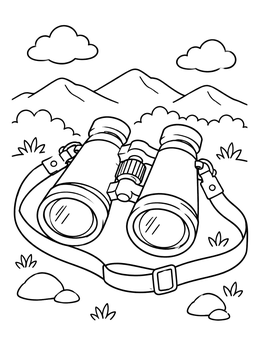 Free printable Spectator Binoculars In Nature coloring page