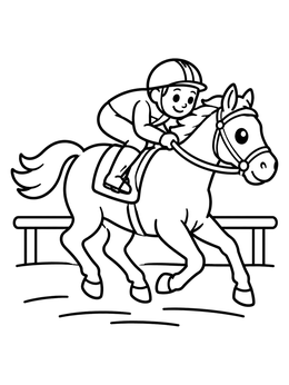 Free printable Young Jockey On A Galloping Pony coloring page