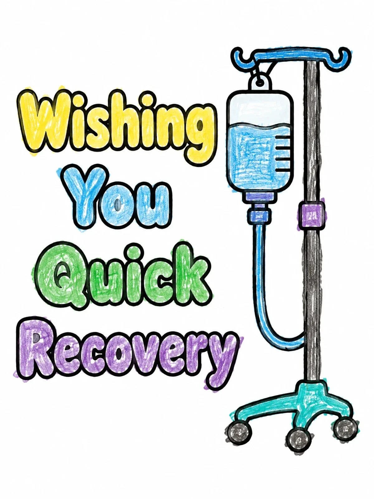 Colored example of the Quick Recovery Iv Drip Stand coloring page